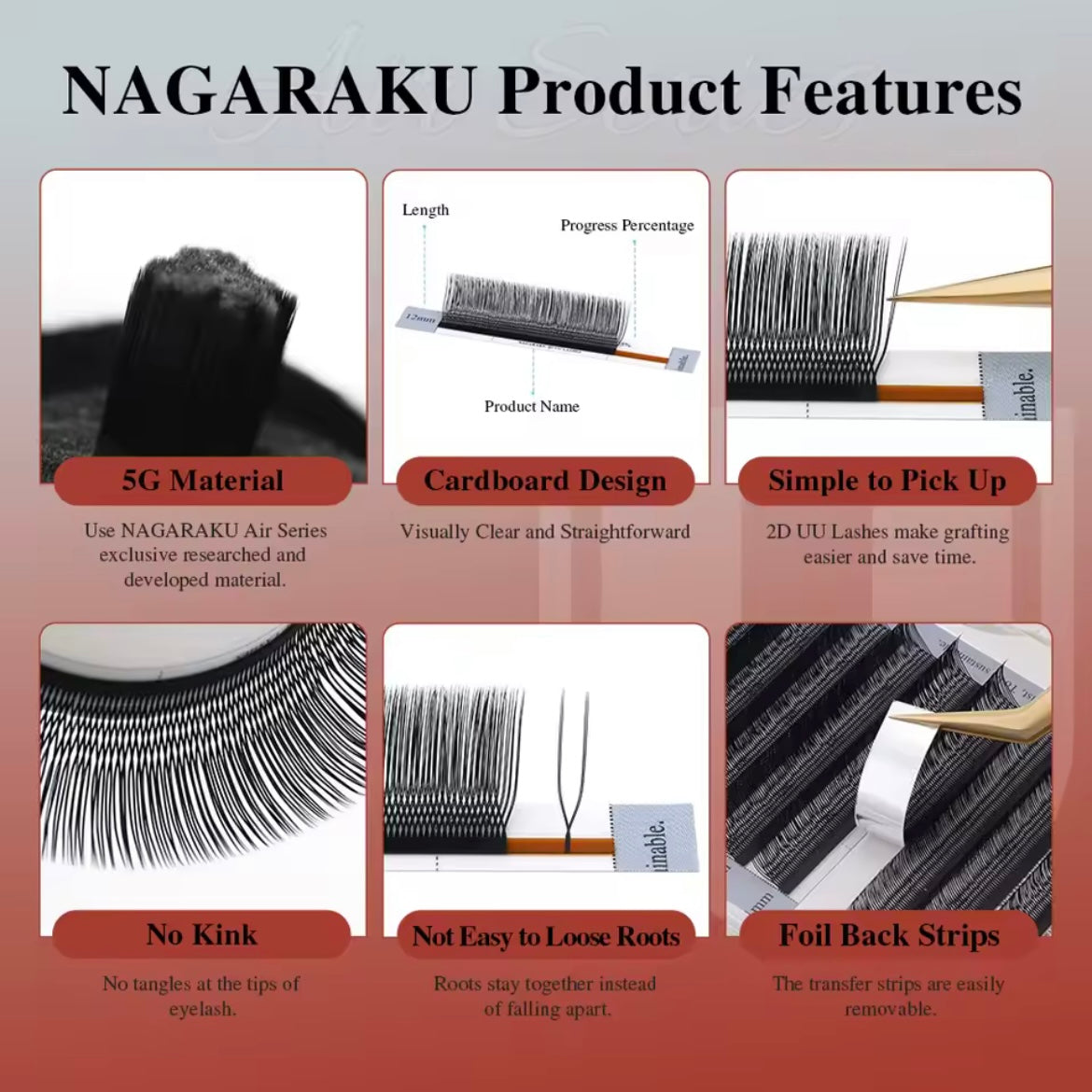 NAGARAKU 2D UU черни мигли