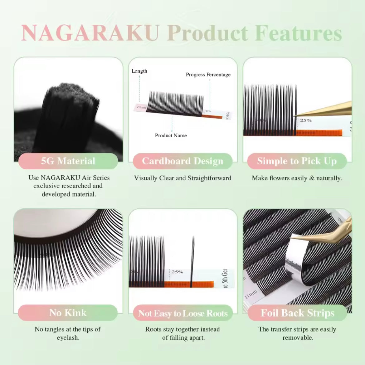 NAGARAKU 5D Flower Volume Spike Eyelashes Mascara Effect
