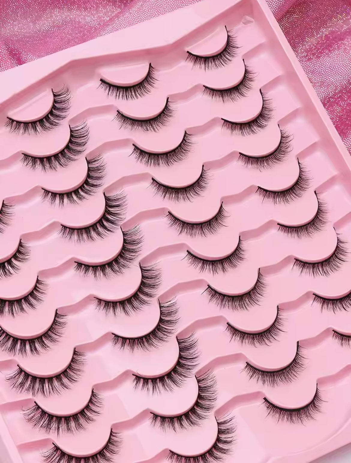 Изкуствени мигли 20 чифта F20 - K003Y PINK