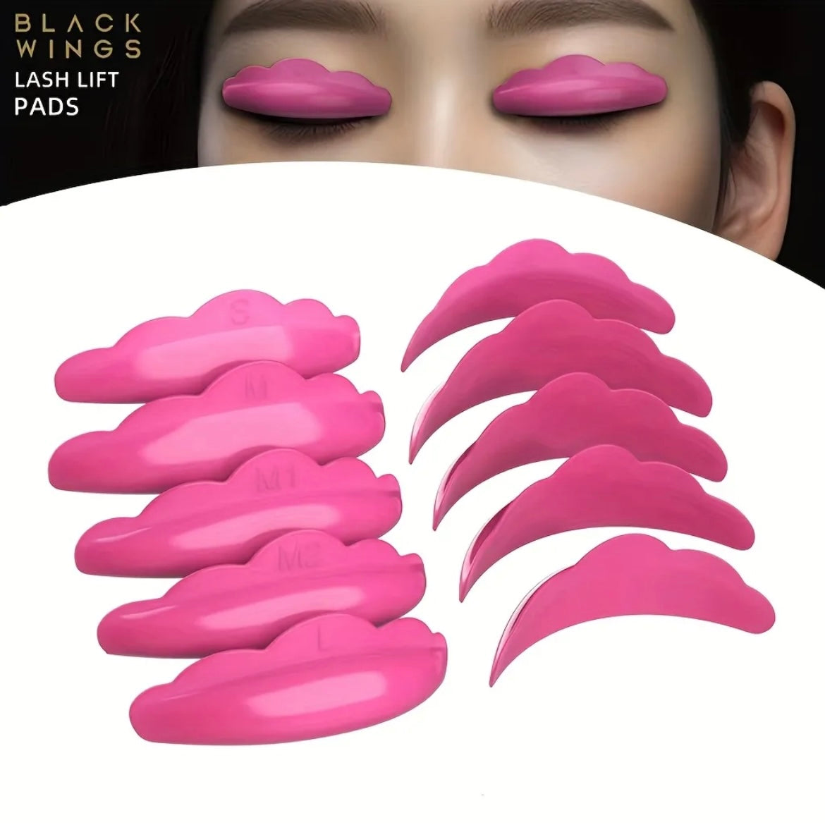 Силиконови подложки за ламиниране на мигли в кутийка PINK