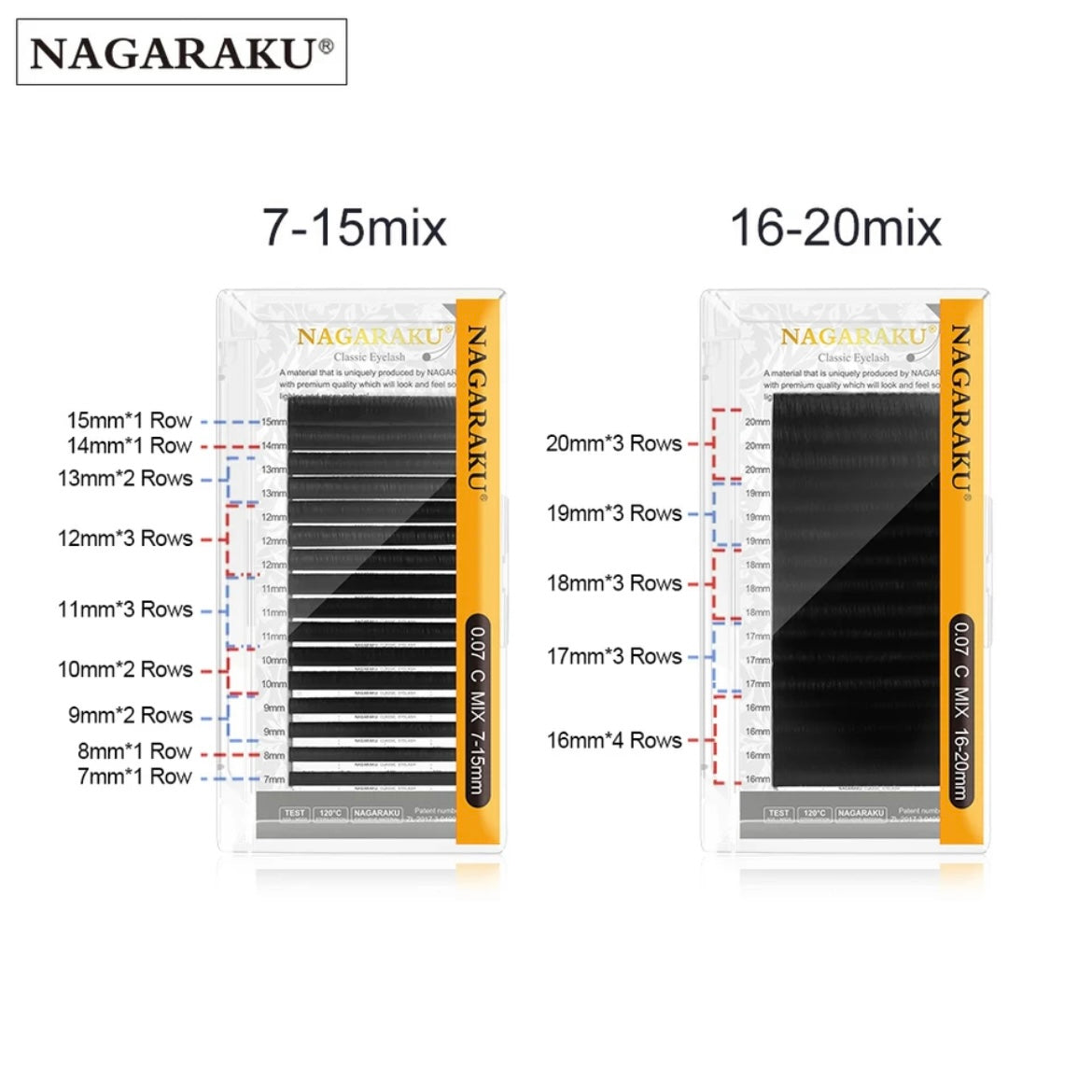 NAGARAKU Premium черни мигли микс