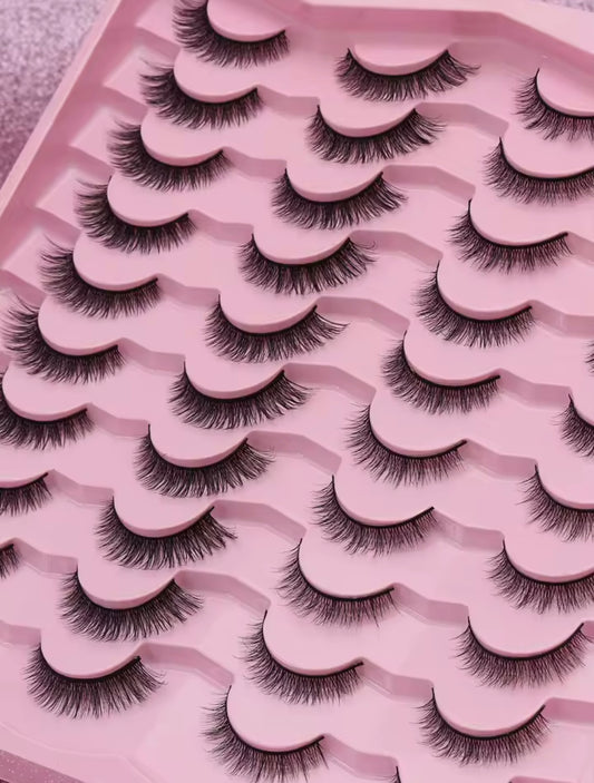 Изкуствени мигли 20 чифта F20 - K003Y PINK