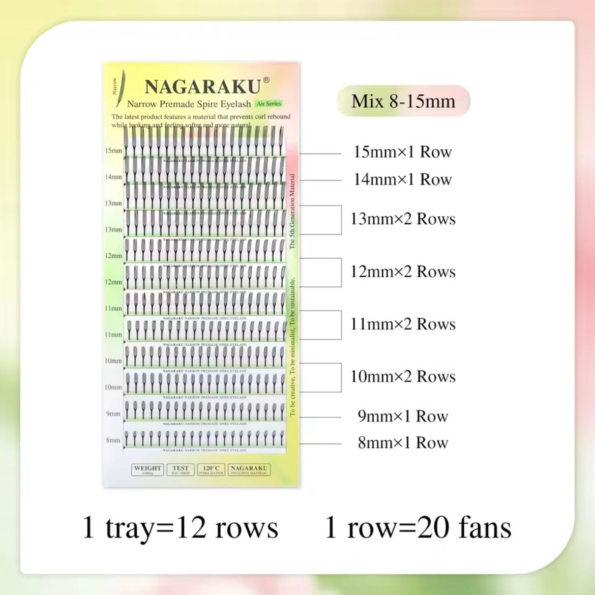 NAGARAKU Narrow Premade Spire Eyelashes