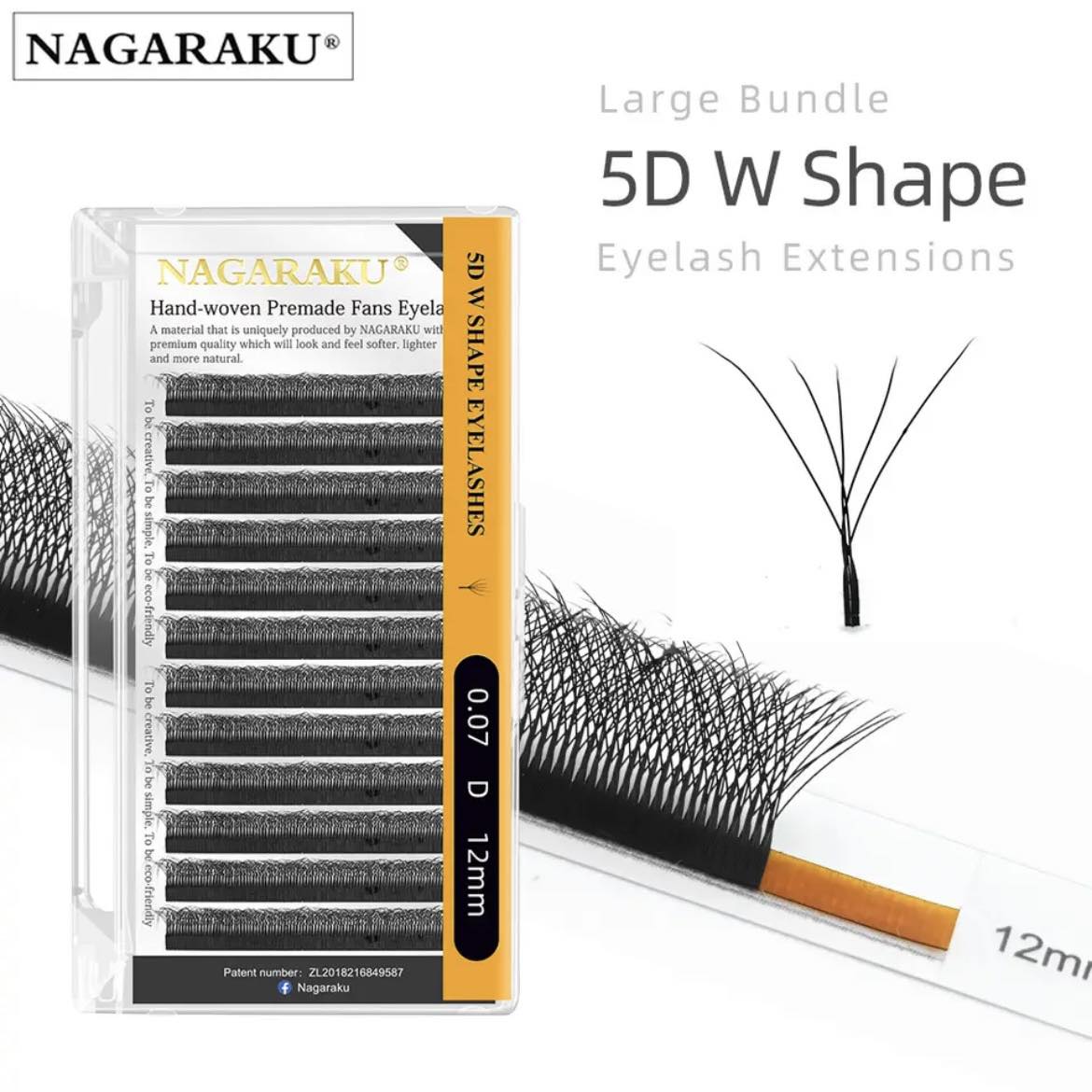 NAGARAKU черни мигли W - shape 5D