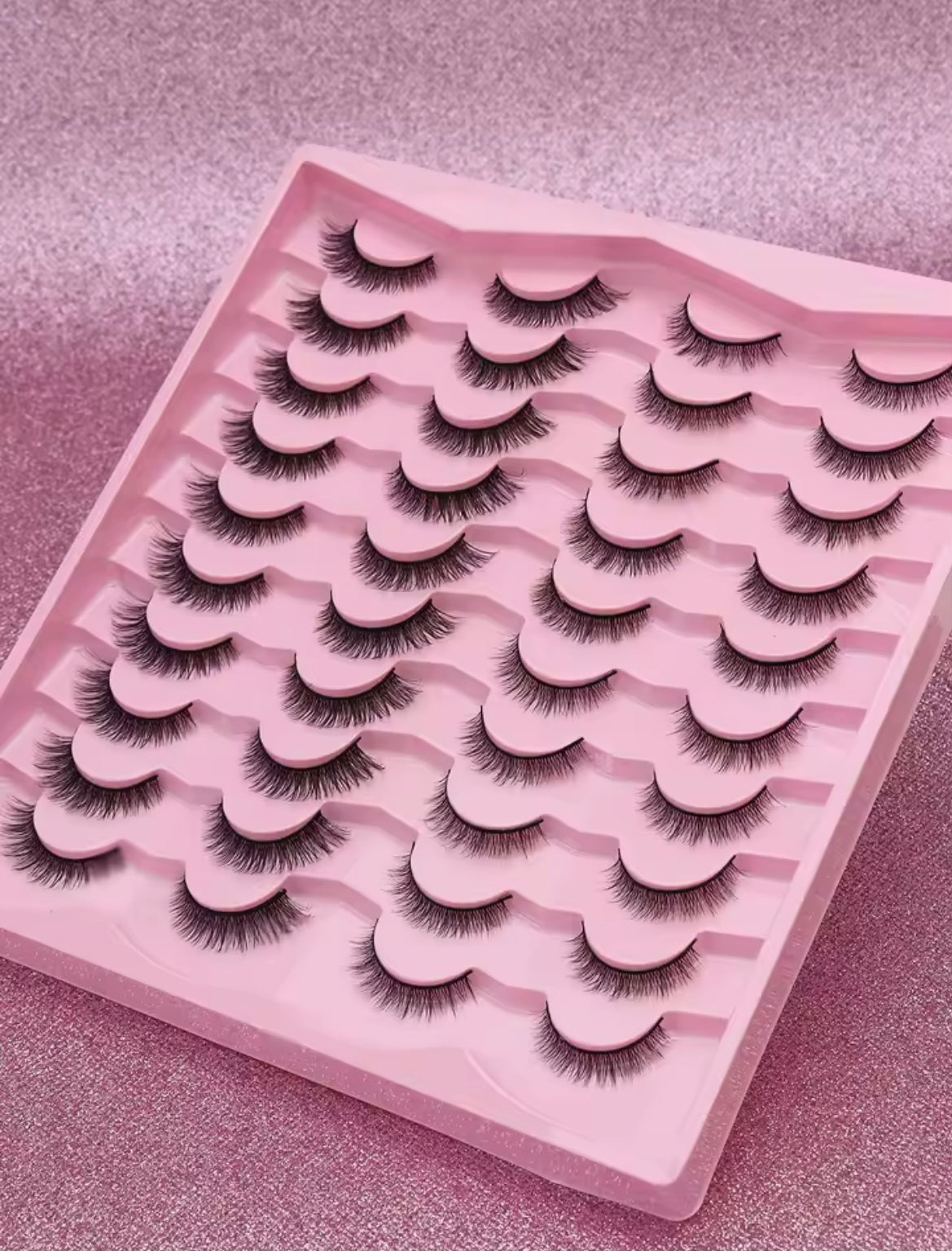 Изкуствени мигли 20 чифта F20 - K003Y PINK