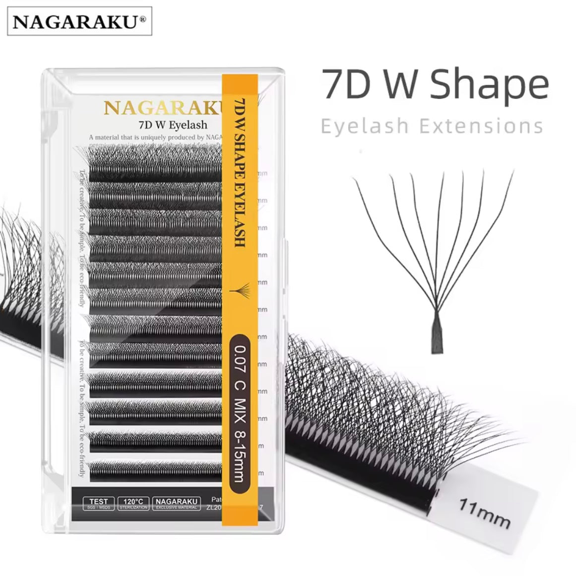 NAGARAKU черни мигли W - shape 7D