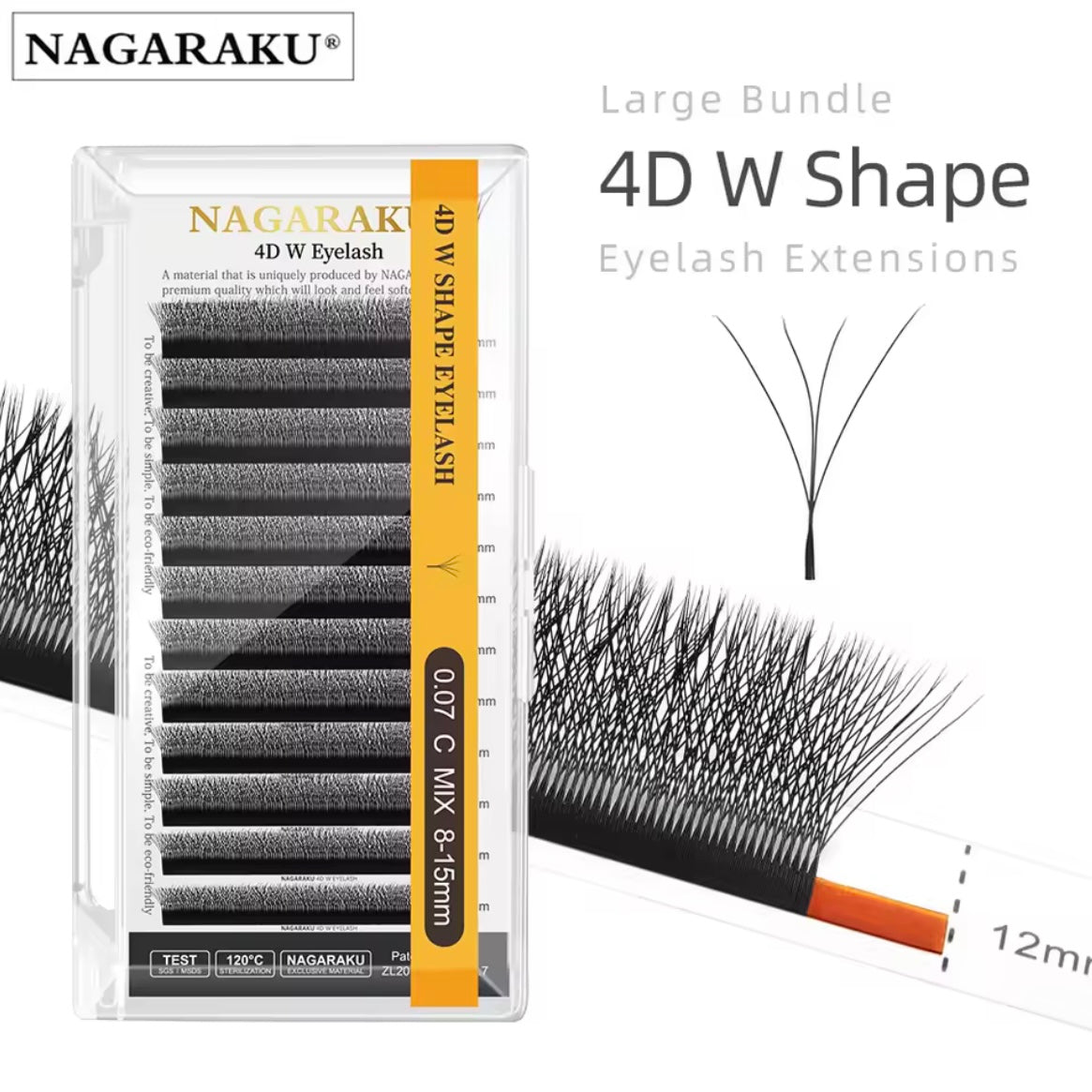 NAGARAKU черни мигли W - shape 4D